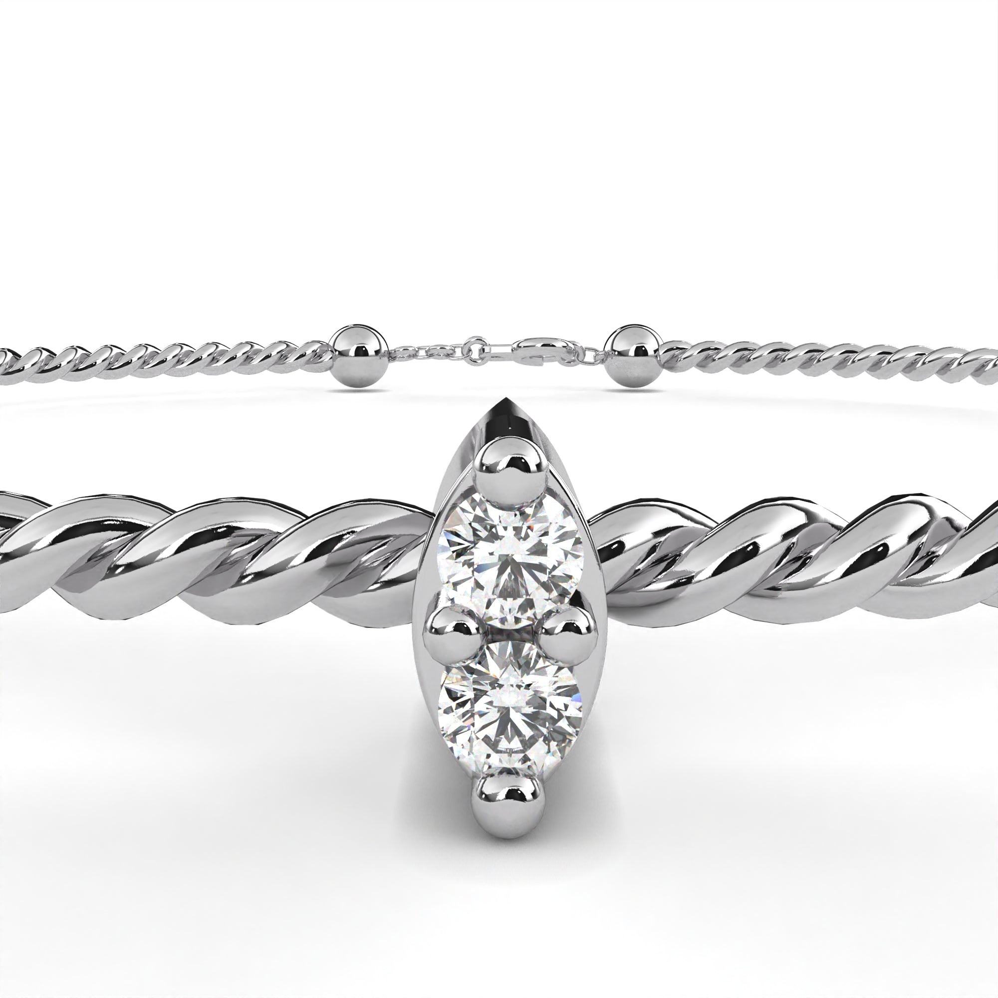 Solitairekart 0.01ct Round Cut Natural Diamond Bracelet-HI Color. VS-SI Clarity